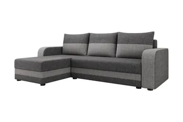Hewlet 3-sits Divanbäddsoffa Vänster - Grå - Möbler - Soffa - Bäddsoffa - Bäddsoffa divan