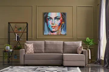 Highbank Bäddsoffa m. Divan 4-sits 200x150 - Cream - Möbler - Soffa - Bäddsoffa - Bäddsoffa divan