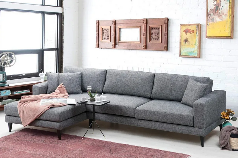 Hilari Bäddsoffa med Divan Vänster - Grå - Möbler - Soffa - Bäddsoffa - Bäddsoffa divan