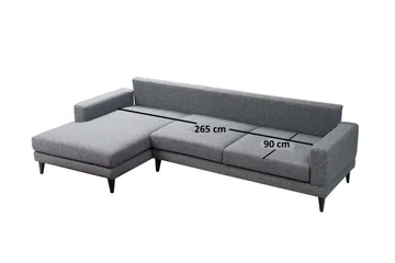Hilari Bäddsoffa med Divan Vänster - Grå - Möbler - Soffa - Bäddsoffa - Bäddsoffa divan