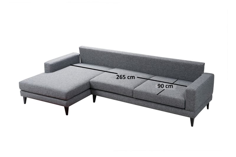 Hilari Bäddsoffa med Divan Vänster - Grå - Möbler - Soffa - Bäddsoffa - Bäddsoffa divan