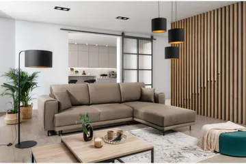 Hopland 3-sits Bäddsoffa m. Divan med Förvaring - Beige - Möbler - Soffa - Bäddsoffa - Bäddsoffa divan