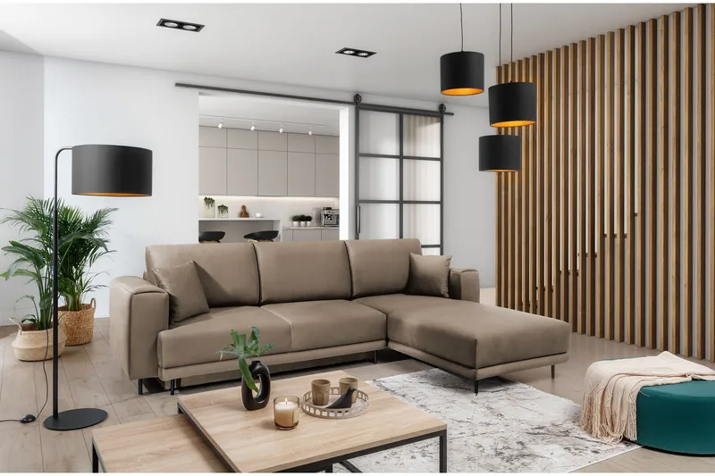 Hopland 3-sits Bäddsoffa m. Divan med Förvaring - Beige - Möbler - Soffa - Bäddsoffa - Bäddsoffa divan