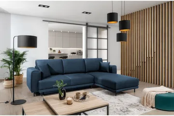 Hopland 3-sits Bäddsoffa m. Divan med Förvaring - Blå - Möbler - Soffa - Bäddsoffa - Bäddsoffa divan