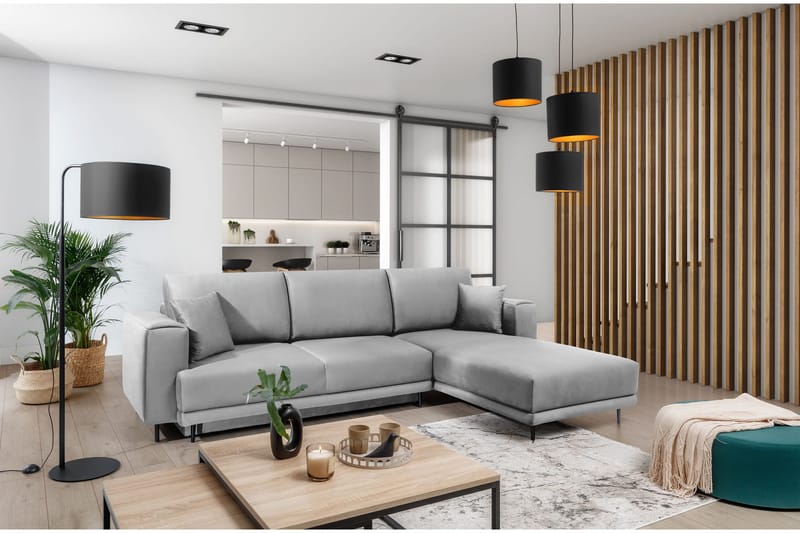 Hopland 3-sits Bäddsoffa m. Divan med Förvaring - Grå - Möbler - Soffa - Bäddsoffa - Bäddsoffa divan