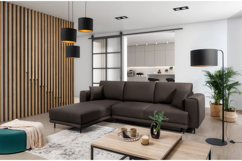 Hopland 3-sits Bäddsoffa m. Divan med Förvaring - Grå - Möbler - Soffa - Bäddsoffa - Bäddsoffa divan