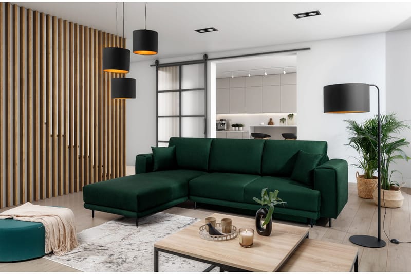 Hopland 3-sits Bäddsoffa m. Divan med Förvaring - Grön - Möbler - Soffa - Bäddsoffa - Bäddsoffa divan