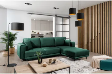 Hopland 3-sits Bäddsoffa m. Divan med Förvaring - Grön - Möbler - Soffa - Bäddsoffa - Bäddsoffa divan