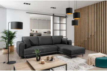 Hopland 3-sits Bäddsoffa m. Divan med Förvaring - Mörkgrå - Möbler - Soffa - Bäddsoffa - Bäddsoffa divan