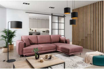 Hopland 3-sits Bäddsoffa m. Divan med Förvaring - Rosa - Möbler - Soffa - Bäddsoffa - Bäddsoffa divan