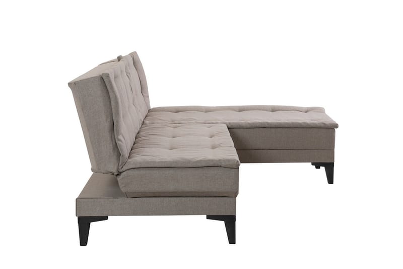 Hunterville 4-sits Höger L-formad Längsbäddad Bäddsoffa 107x225 cm i Tyg - Beige - Möbler - Soffa - Bäddsoffa - Bäddsoffa divan