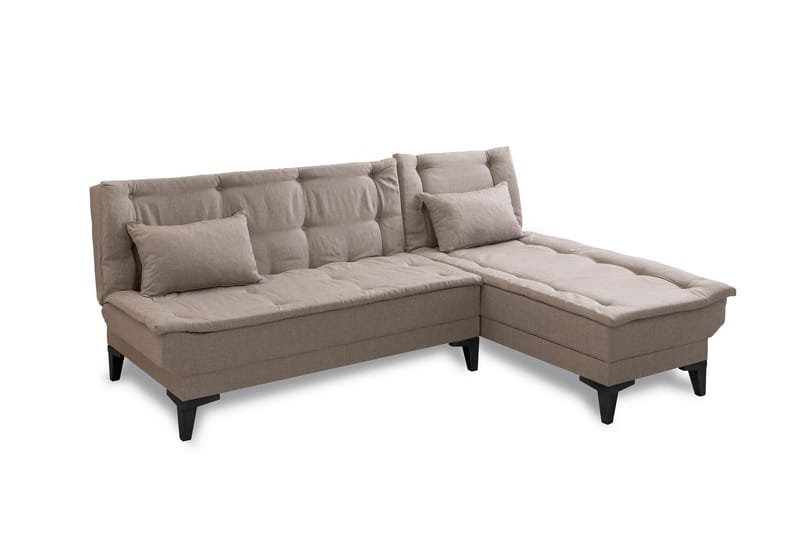 Hunterville 4-sits Höger L-formad Längsbäddad Bäddsoffa 107x225 cm i Tyg - Beige - Möbler - Soffa - Bäddsoffa - Bäddsoffa divan