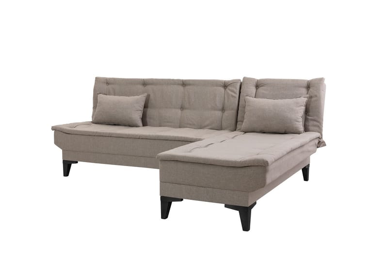 Hunterville 4-sits Höger L-formad Längsbäddad Bäddsoffa 107x225 cm i Tyg - Beige - Möbler - Soffa - Bäddsoffa - Bäddsoffa divan