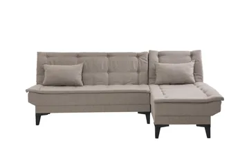 Hunterville 4-sits Höger L-formad Längsbäddad Bäddsoffa 107x225 cm i Tyg - Beige - Möbler - Soffa - Bäddsoffa - Bäddsoffa divan