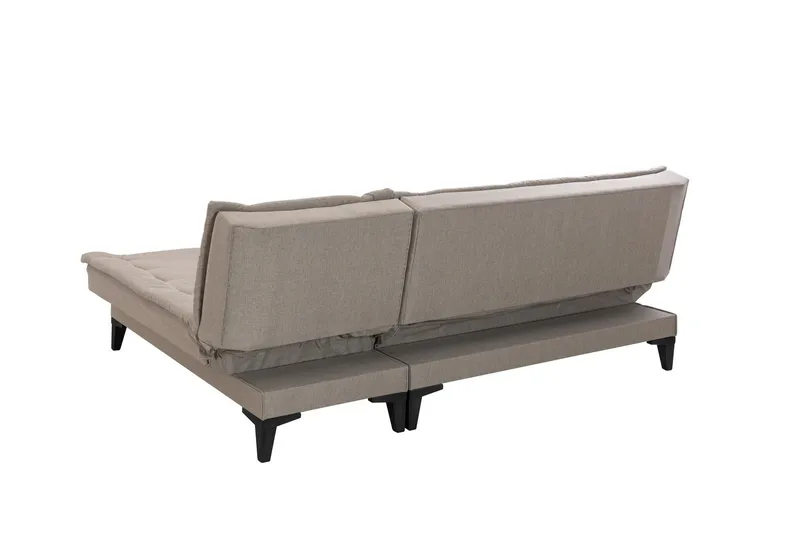 Hunterville 4-sits Höger L-formad Längsbäddad Bäddsoffa 107x225 cm i Tyg - Beige - Möbler - Soffa - Bäddsoffa - Bäddsoffa divan