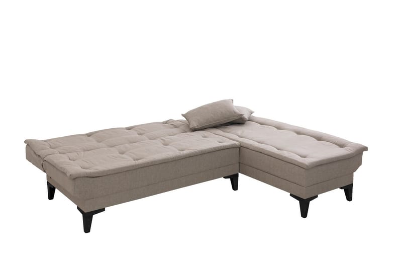 Hunterville 4-sits Höger L-formad Längsbäddad Bäddsoffa 107x225 cm i Tyg - Beige - Möbler - Soffa - Bäddsoffa - Bäddsoffa divan
