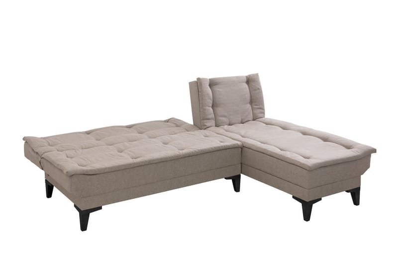 Hunterville 4-sits Höger L-formad Längsbäddad Bäddsoffa 107x225 cm i Tyg - Beige - Möbler - Soffa - Bäddsoffa - Bäddsoffa divan