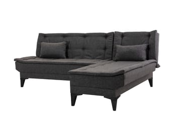 Hunterville 4-sits L-formad Bäddsoffa 107x225 cm i Tyg - Grå - Möbler - Soffa - Bäddsoffa - Bäddsoffa divan