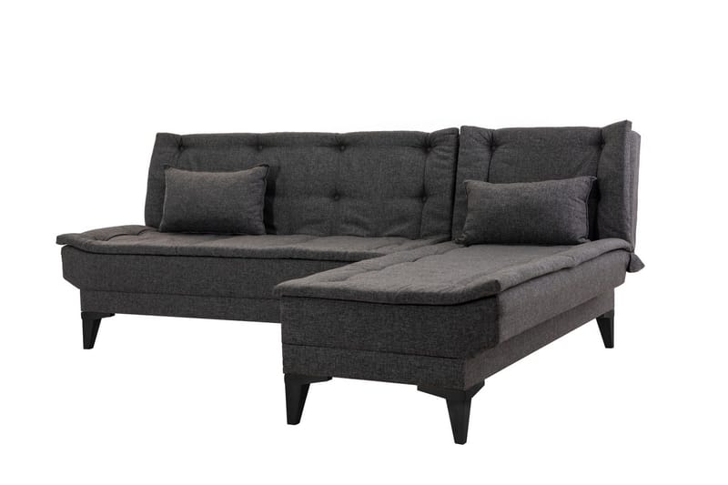 Hunterville 4-sits L-formad Bäddsoffa 107x225 cm i Tyg - Grå - Möbler - Soffa - Bäddsoffa - Bäddsoffa divan