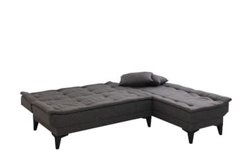 Hunterville 4-sits L-formad Bäddsoffa 107x225 cm i Tyg - Grå - Möbler - Soffa - Bäddsoffa - Bäddsoffa divan