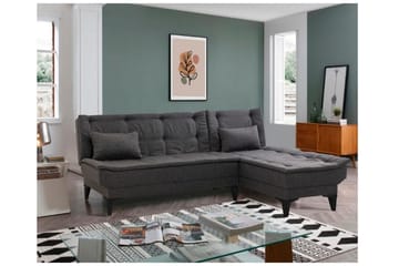 Hunterville 4-sits L-formad Bäddsoffa 107x225 cm i Tyg - Grå - Möbler - Soffa - Bäddsoffa - Bäddsoffa divan