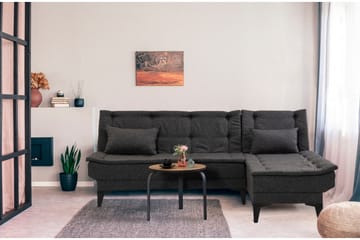 Hunterville 4-sits L-formad Bäddsoffa 107x225 cm i Tyg - Grå - Möbler - Soffa - Bäddsoffa - Bäddsoffa divan