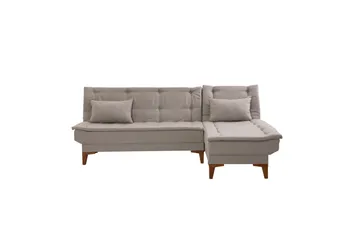 Hunterville 4-sits Vänster L-formad Längsbäddad Bäddsoffa 107x225 cm i Tyg - Beige - Möbler - Soffa - Bäddsoffa - Bäddsoffa divan