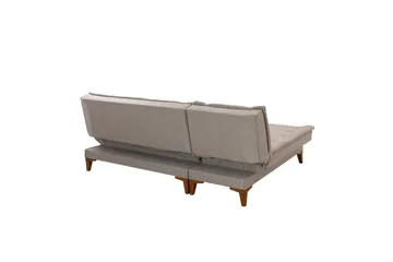 Hunterville 4-sits Vänster L-formad Längsbäddad Bäddsoffa 107x225 cm i Tyg - Beige - Möbler - Soffa - Bäddsoffa - Bäddsoffa divan