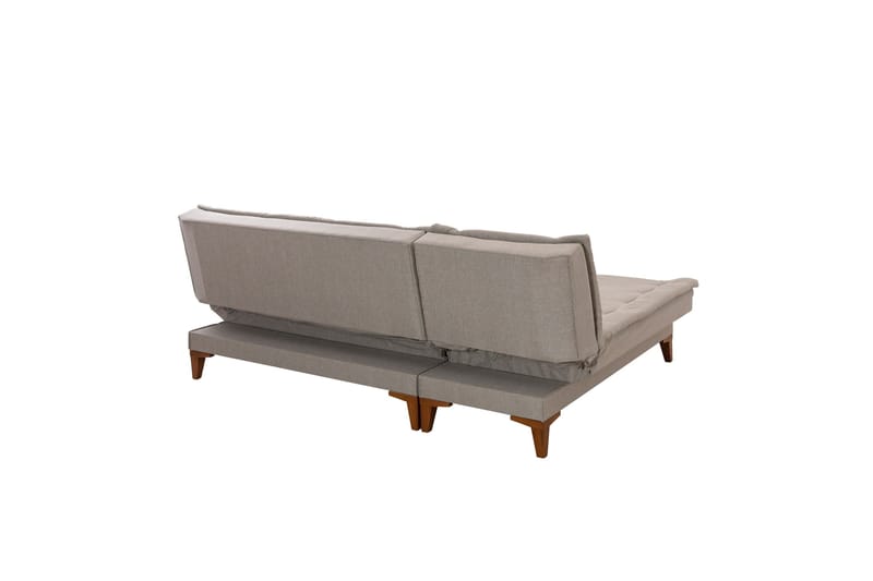 Hunterville 4-sits Vänster L-formad Längsbäddad Bäddsoffa 107x225 cm i Tyg - Beige - Möbler - Soffa - Bäddsoffa - Bäddsoffa divan