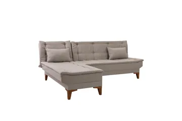 Hunterville 4-sits Vänster L-formad Längsbäddad Bäddsoffa 107x225 cm i Tyg - Beige - Möbler - Soffa - Bäddsoffa - Bäddsoffa divan