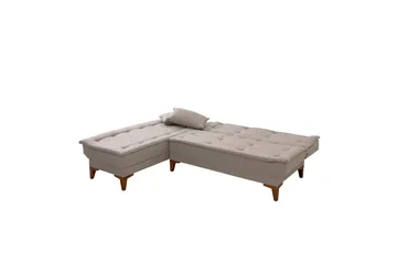 Hunterville 4-sits Vänster L-formad Längsbäddad Bäddsoffa 107x225 cm i Tyg - Beige - Möbler - Soffa - Bäddsoffa - Bäddsoffa divan