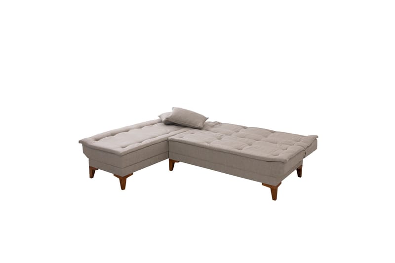 Hunterville 4-sits Vänster L-formad Längsbäddad Bäddsoffa 107x225 cm i Tyg - Beige - Möbler - Soffa - Bäddsoffa - Bäddsoffa divan
