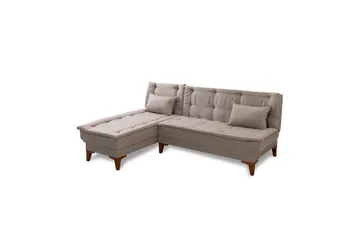 Hunterville 4-sits Vänster L-formad Längsbäddad Bäddsoffa 107x225 cm i Tyg - Beige - Möbler - Soffa - Bäddsoffa - Bäddsoffa divan