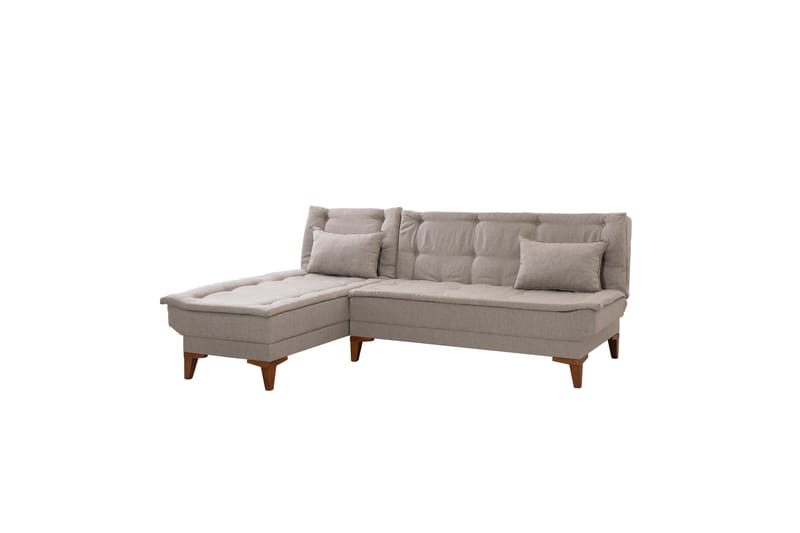 Hunterville 4-sits Vänster L-formad Längsbäddad Bäddsoffa 107x225 cm i Tyg - Beige - Möbler - Soffa - Bäddsoffa - Bäddsoffa divan