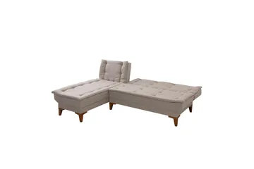 Hunterville 4-sits Vänster L-formad Längsbäddad Bäddsoffa 107x225 cm i Tyg - Beige - Möbler - Soffa - Bäddsoffa - Bäddsoffa divan