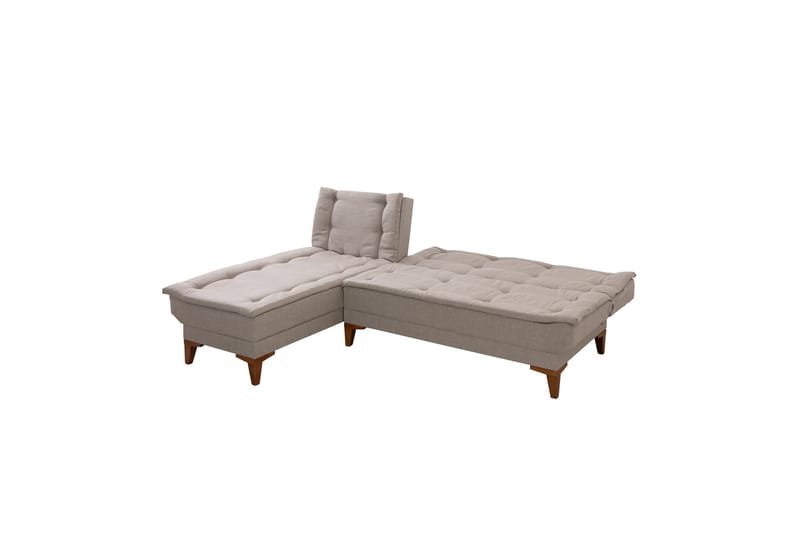 Hunterville 4-sits Vänster L-formad Längsbäddad Bäddsoffa 107x225 cm i Tyg - Beige - Möbler - Soffa - Bäddsoffa - Bäddsoffa divan
