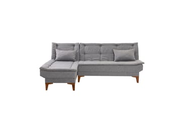 Hunterville 4-sits Vänster L-formad Längsbäddad Bäddsoffa 107x225 cm i Tyg - Grå - Möbler - Soffa - Bäddsoffa - Bäddsoffa divan