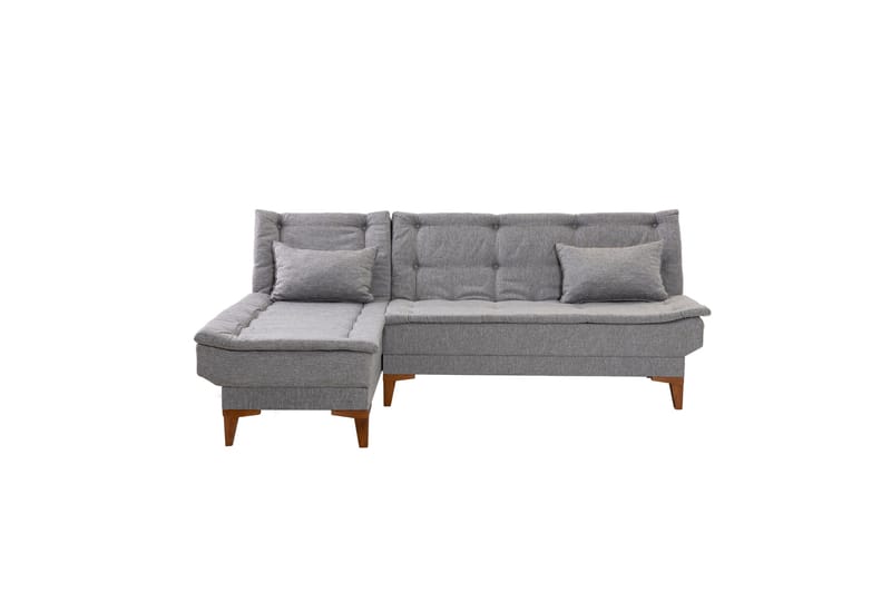Hunterville 4-sits Vänster L-formad Längsbäddad Bäddsoffa 107x225 cm i Tyg - Grå - Möbler - Soffa - Bäddsoffa - Bäddsoffa divan