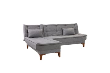 Hunterville 4-sits Vänster L-formad Längsbäddad Bäddsoffa 107x225 cm i Tyg - Grå - Möbler - Soffa - Bäddsoffa - Bäddsoffa divan