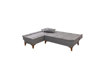 Hunterville 4-sits Vänster L-formad Längsbäddad Bäddsoffa 107x225 cm i Tyg - Grå - Möbler - Soffa - Bäddsoffa - Bäddsoffa divan