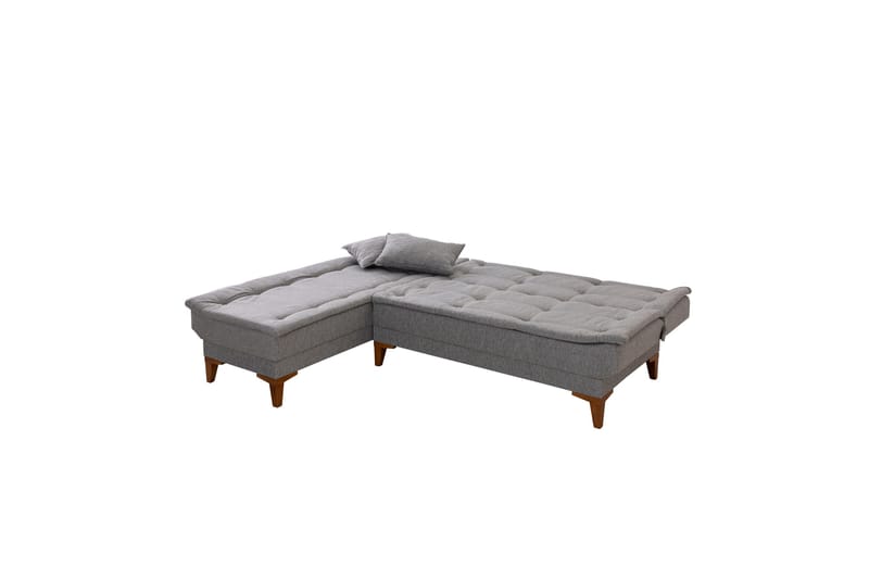 Hunterville 4-sits Vänster L-formad Längsbäddad Bäddsoffa 107x225 cm i Tyg - Grå - Möbler - Soffa - Bäddsoffa - Bäddsoffa divan