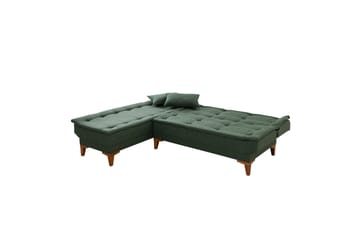 Hunterville 4-sits Vänster L-formad Längsbäddad Bäddsoffa 107x225 cm i Tyg - Grön - Möbler - Soffa - Bäddsoffa - Bäddsoffa divan