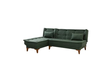 Hunterville 4-sits Vänster L-formad Längsbäddad Bäddsoffa 107x225 cm i Tyg - Grön - Möbler - Soffa - Bäddsoffa - Bäddsoffa divan