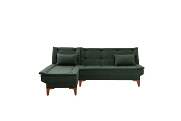 Hunterville 4-sits Vänster L-formad Längsbäddad Bäddsoffa 107x225 cm i Tyg - Grön - Möbler - Soffa - Bäddsoffa - Bäddsoffa divan