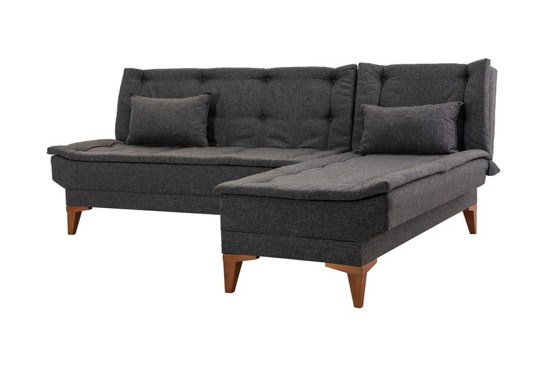 Hunterville Bäddsoffa m. Divan 4-sits 107x205 - Antracit - Möbler - Soffa - Bäddsoffa - Bäddsoffa divan