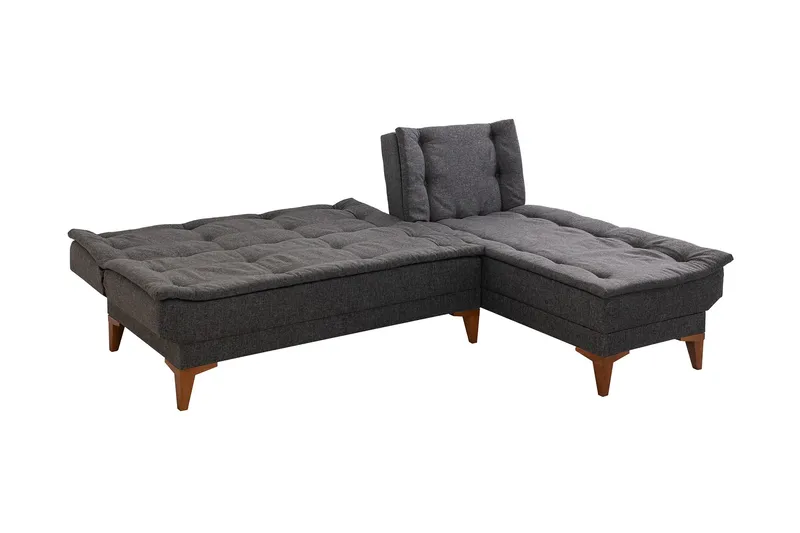 Hunterville Bäddsoffa m. Divan 4-sits 107x205 - Antracit - Möbler - Soffa - Bäddsoffa - Bäddsoffa divan