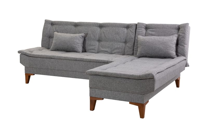 Hunterville Bäddsoffa m. Divan 4-sits 107x205 - Grå - Möbler - Soffa - Bäddsoffa - Bäddsoffa divan