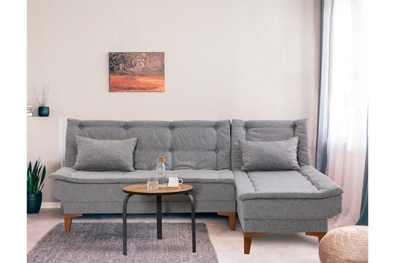 Hunterville Bäddsoffa m. Divan 4-sits 107x205 - Grå - Möbler - Soffa - Bäddsoffa - Bäddsoffa divan