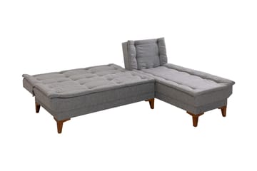 Hunterville Bäddsoffa m. Divan 4-sits 107x205 - Grå - Möbler - Soffa - Bäddsoffa - Bäddsoffa divan