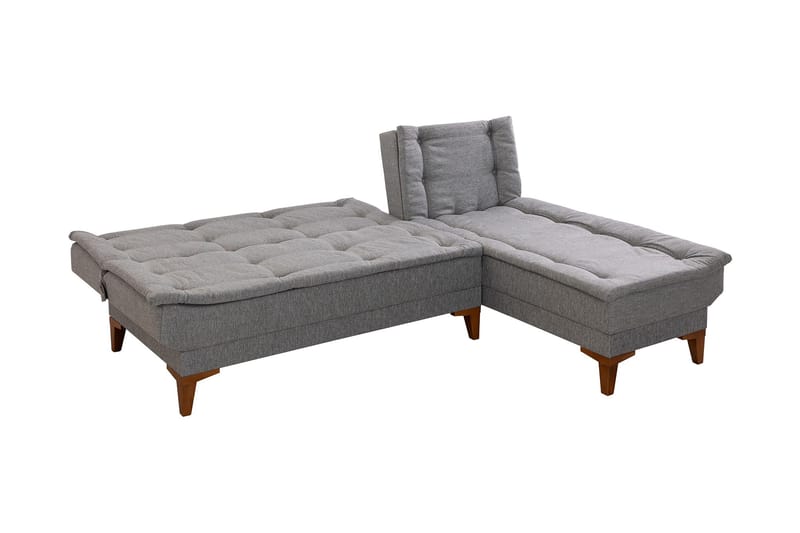 Hunterville Bäddsoffa m. Divan 4-sits 107x205 - Grå - Möbler - Soffa - Bäddsoffa - B äddsoffa divan